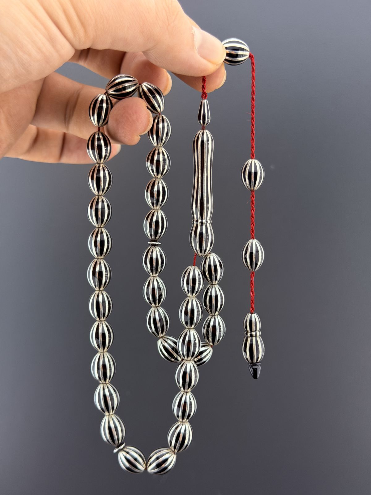 Oltu Taşı Beyzi Kesim Tesbih (9,50x12mm)