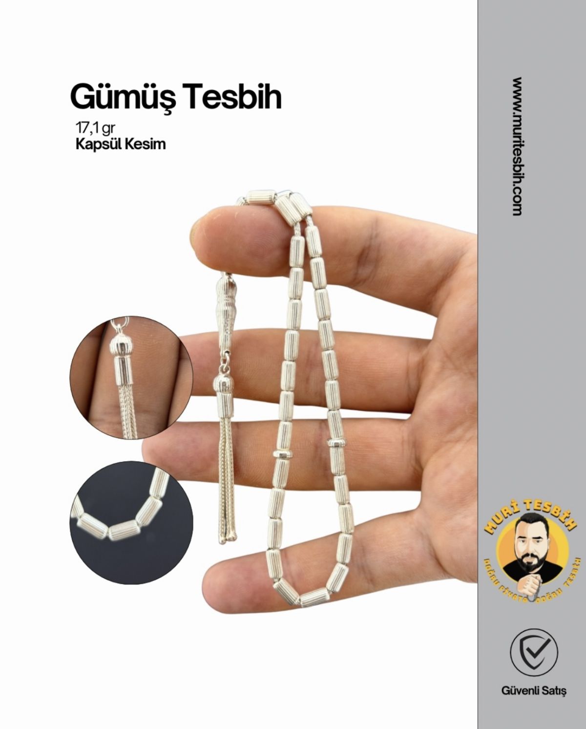 17,1 Gr Gümüş Tesbih