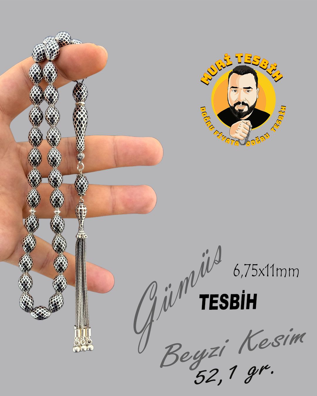 50,8 Gr Gümüş Tesbih