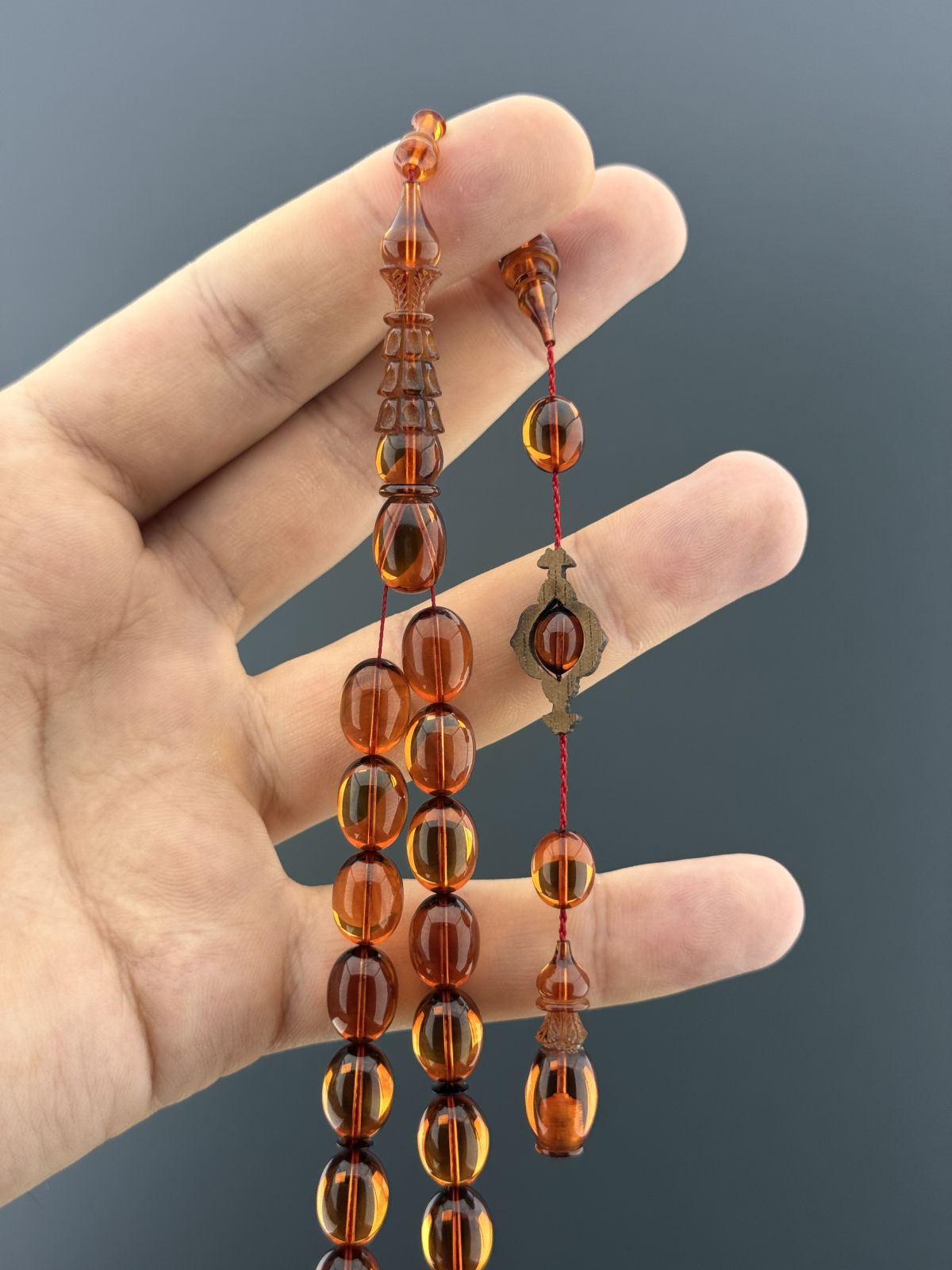 Alman Sıkma Beyzi Kesim Eski Tesbih (9x12mm)