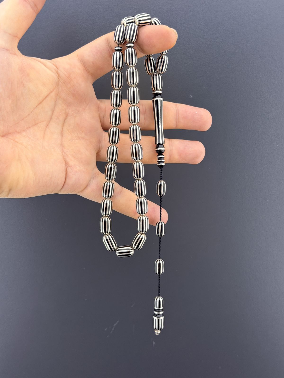 Oltu Taşı Kapsül Kesim Tesbih (8,50x13mm)