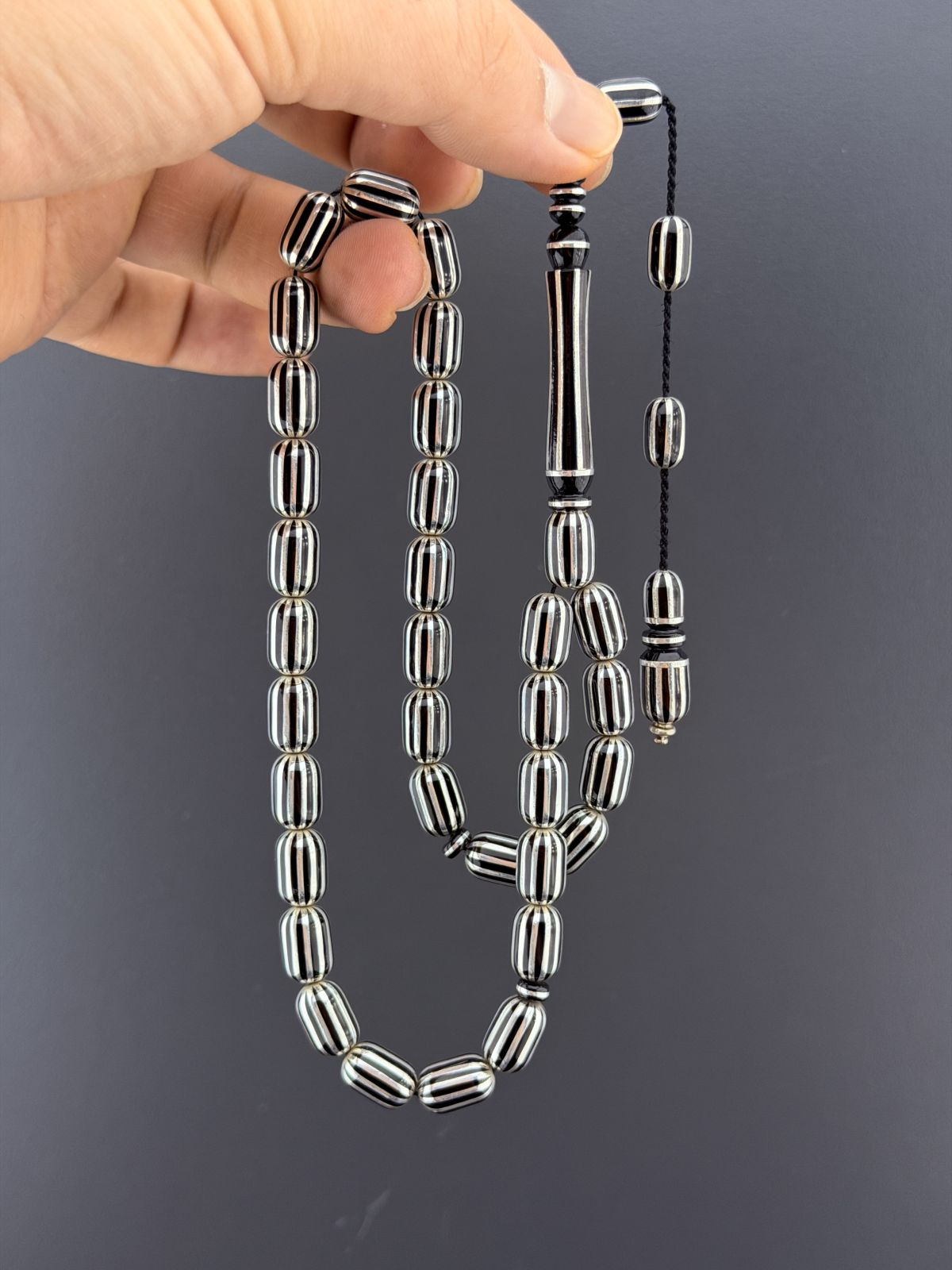 Oltu Taşı Kapsül Kesim Tesbih (8,50x13mm)