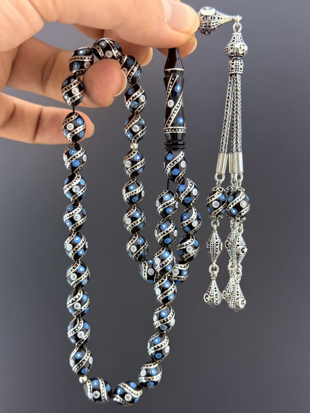 Oltu Taşı Beyzi Kesim Tesbih (9x11,5mm)