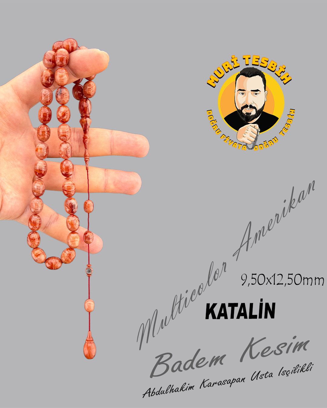 Katalin Badem Kesim Tesbih (9,50x12,50mm)