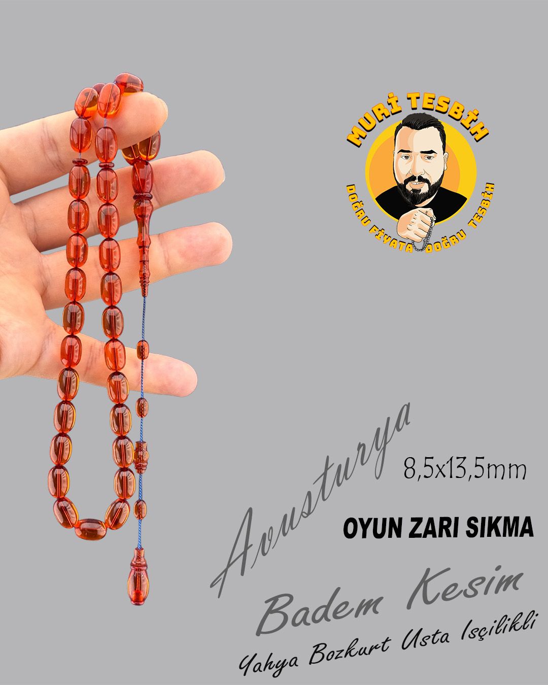 Badem Kesim Eski Tesbih (8,5x13,50mm)