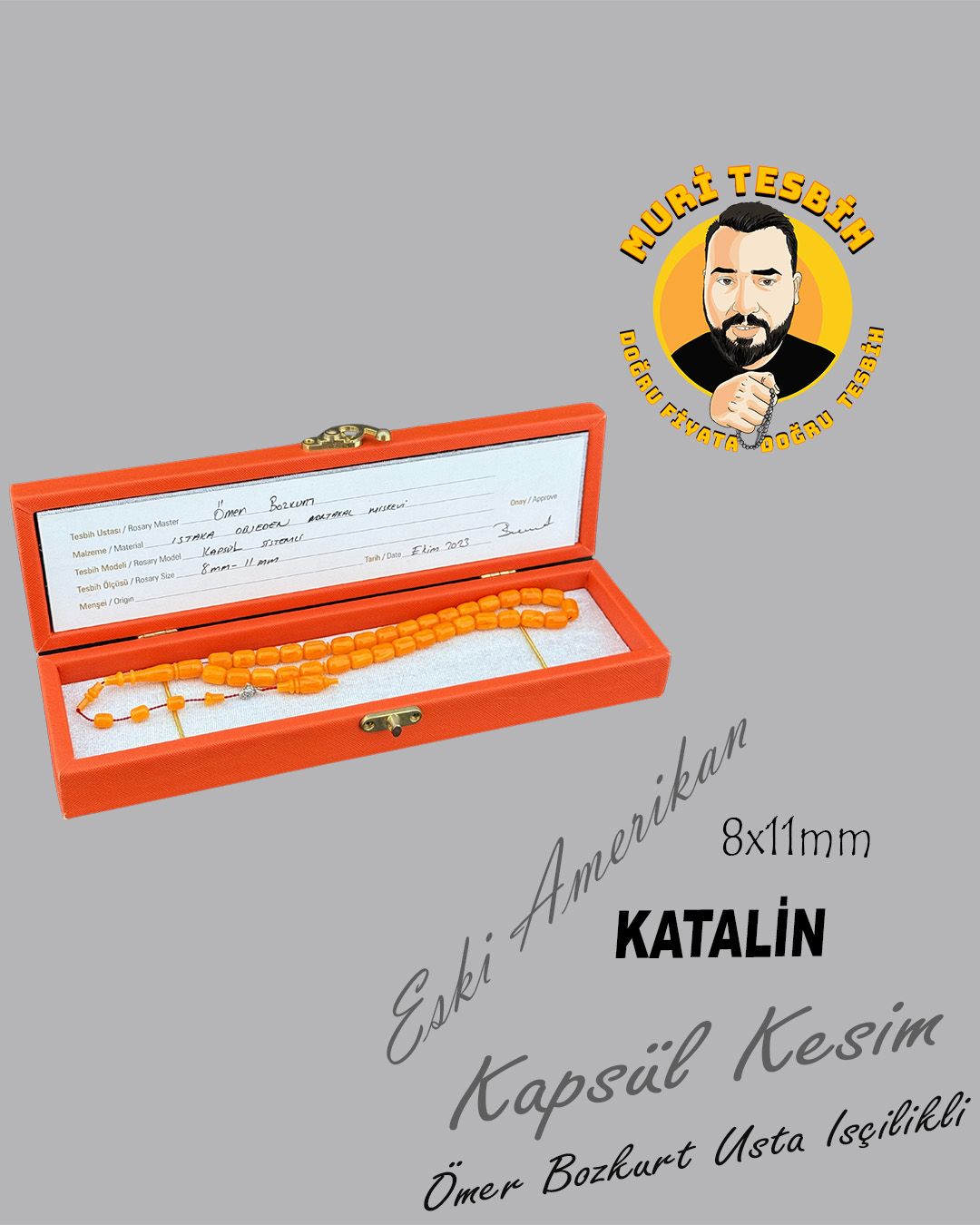 Katalin Kapsül Kesim Tesbih (8x11mm)