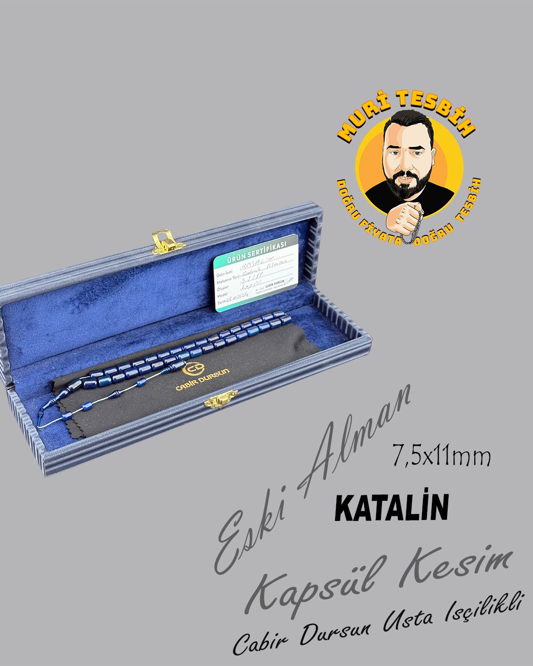 Alman Katalin Kapsül Kesim Eski Tesbih (7,50x11mm)