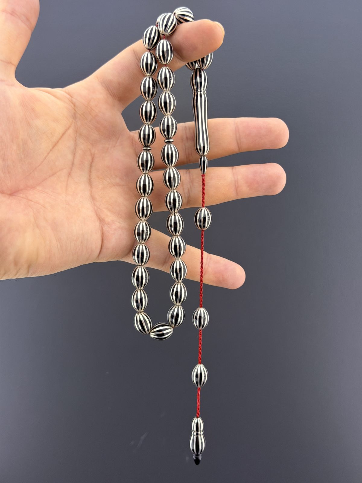 Oltu Taşı Beyzi Kesim Tesbih (9,50x12mm)