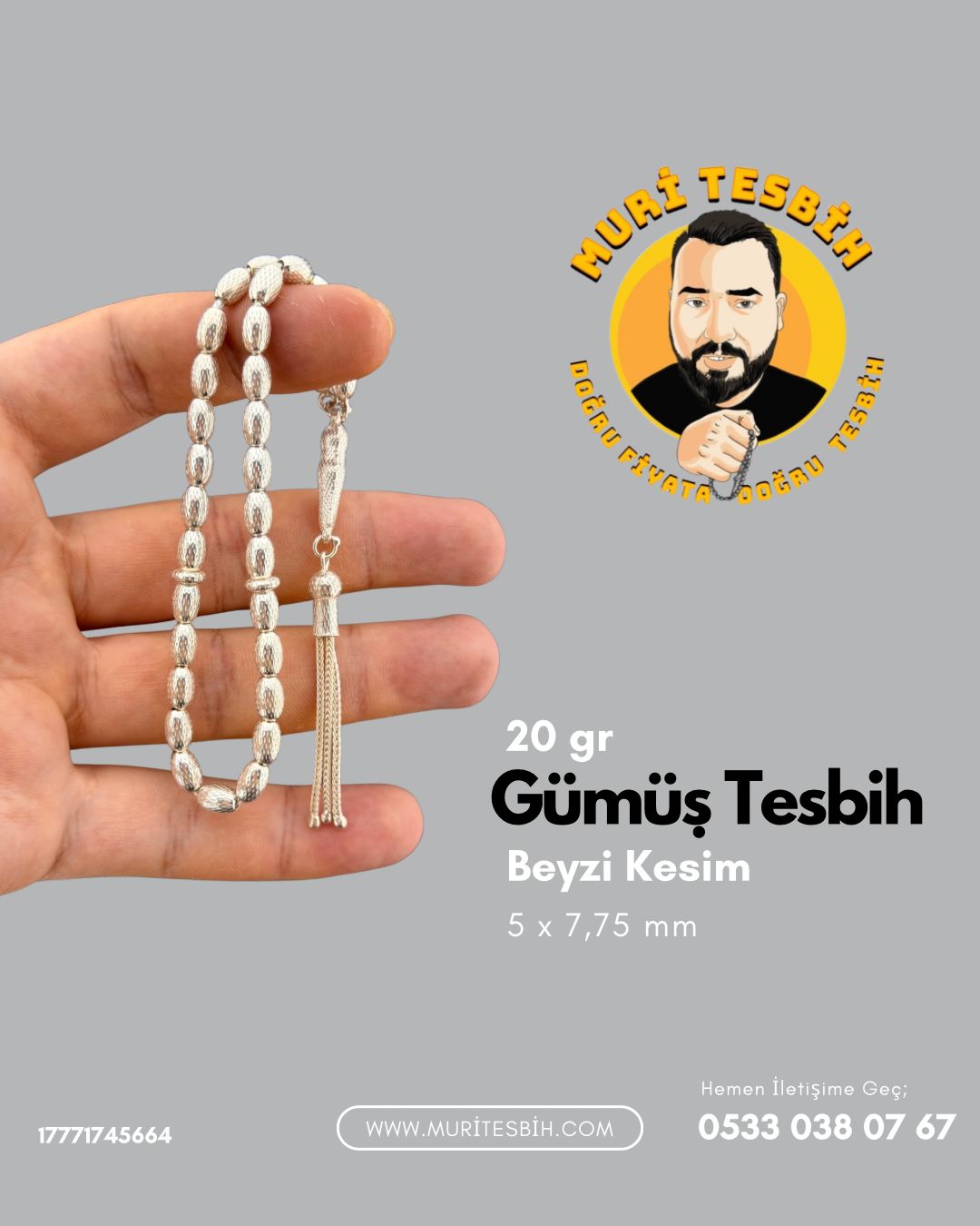 20 Gr Gümüş Tesbih