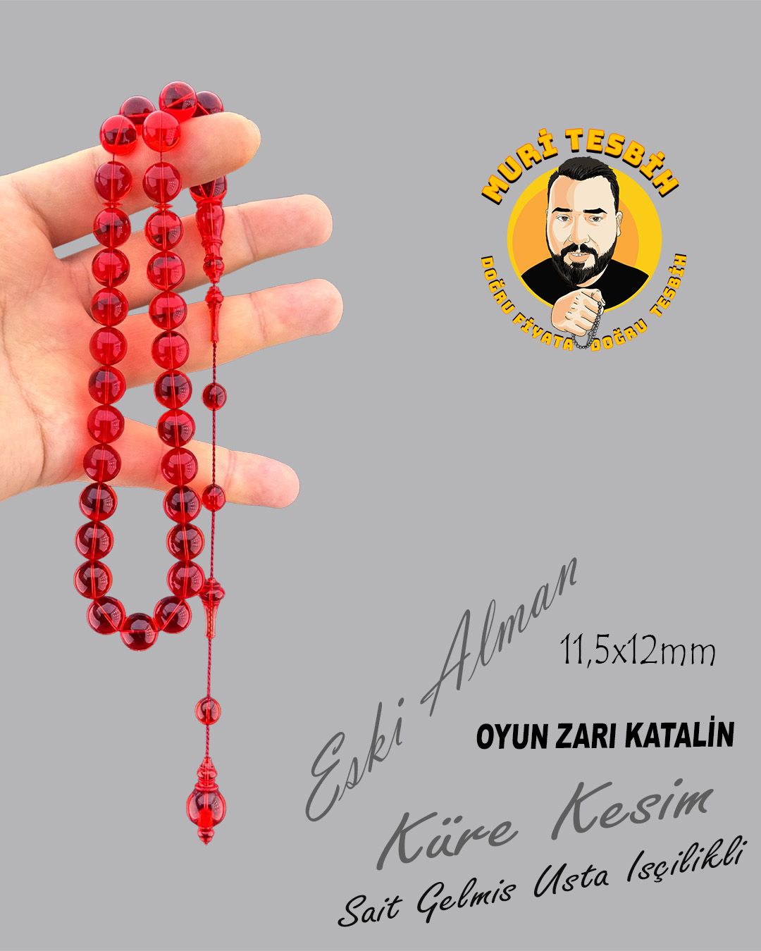 Katalin Küre Kesim Eski Tesbih (11,5x12mm)