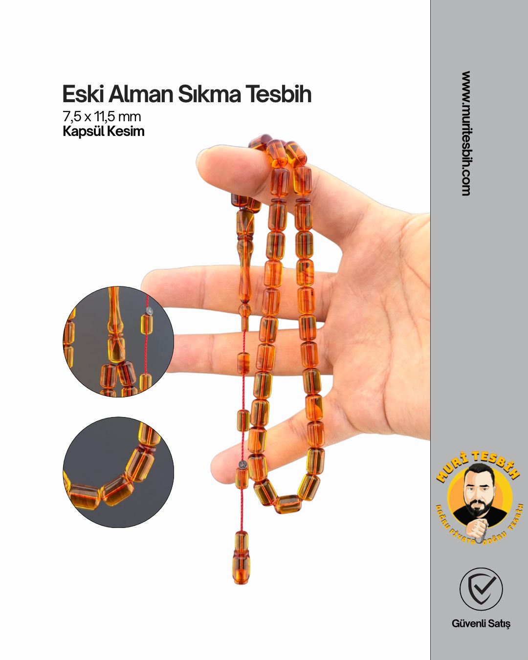 Ümit Demir Hoka Kapağı Eski Alman Sıkma Kehribar
