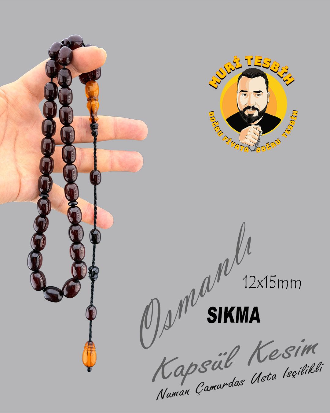 Kapsül Kesim Tesbih (12x15mm)