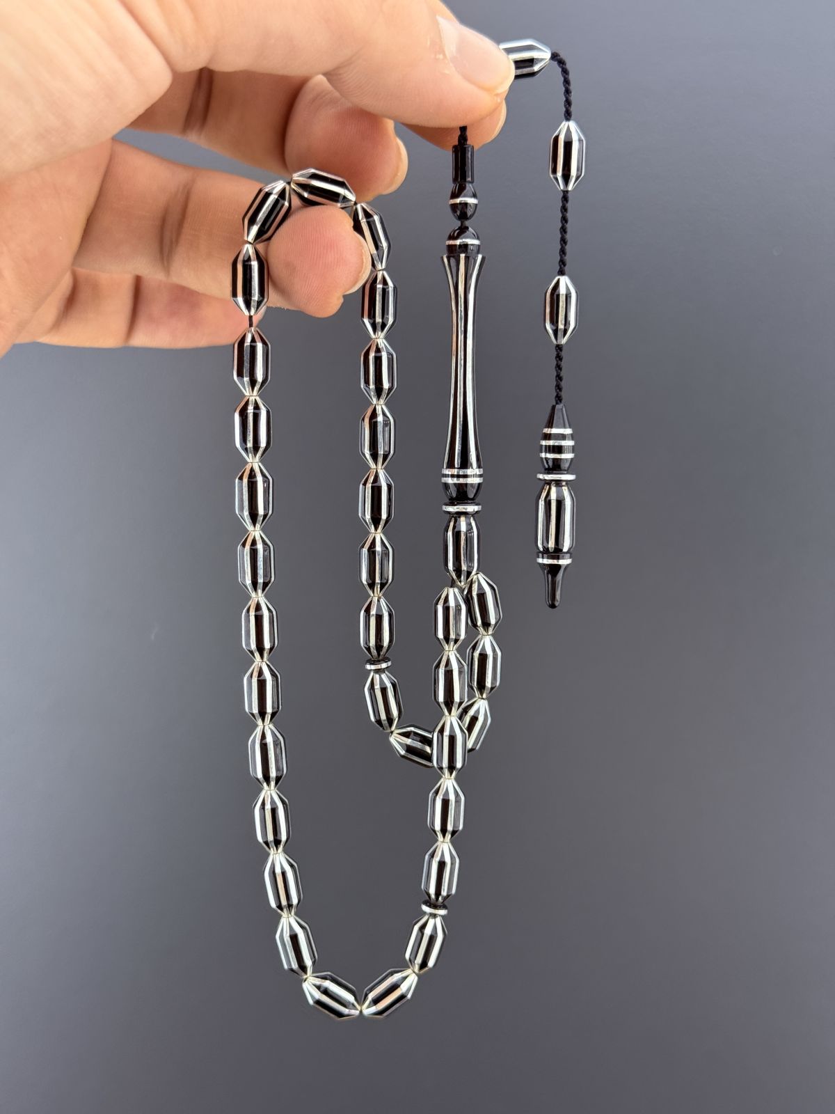 Oltu Taşı Kapsül Kesim Tesbih (6x11mm)