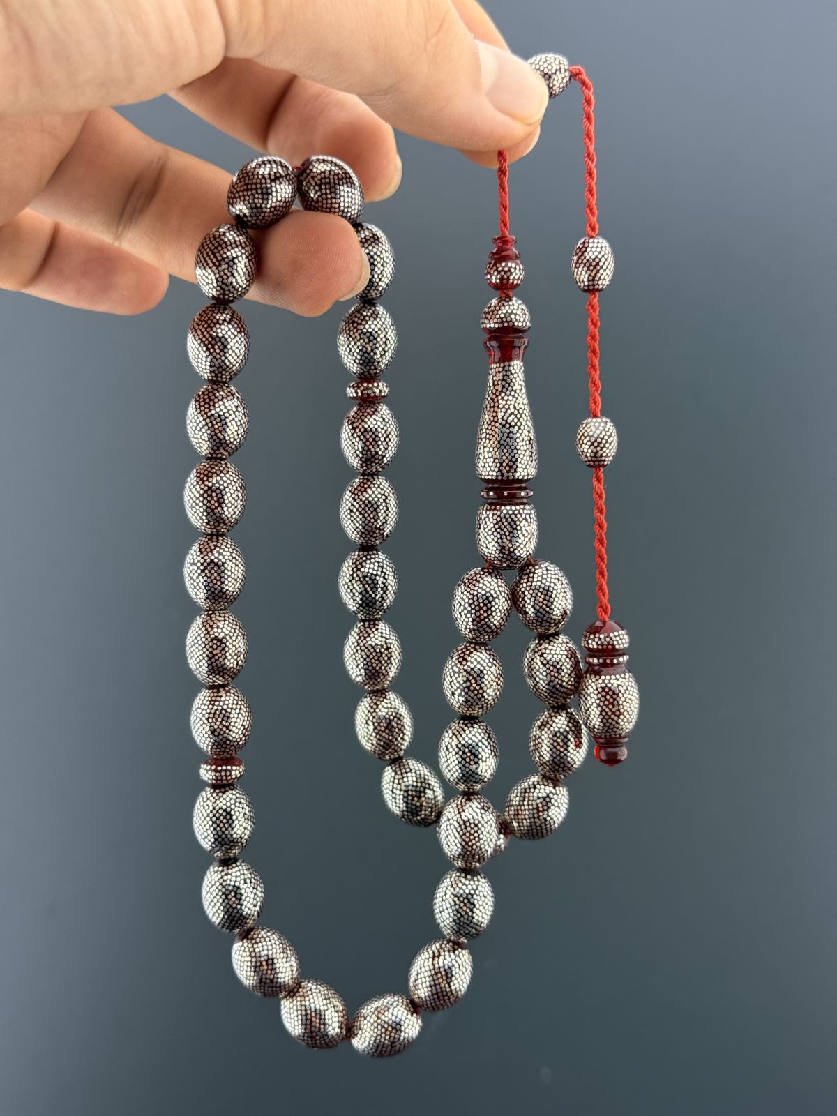 Kehribar Beyzi Kesim Tesbih (10x12mm)