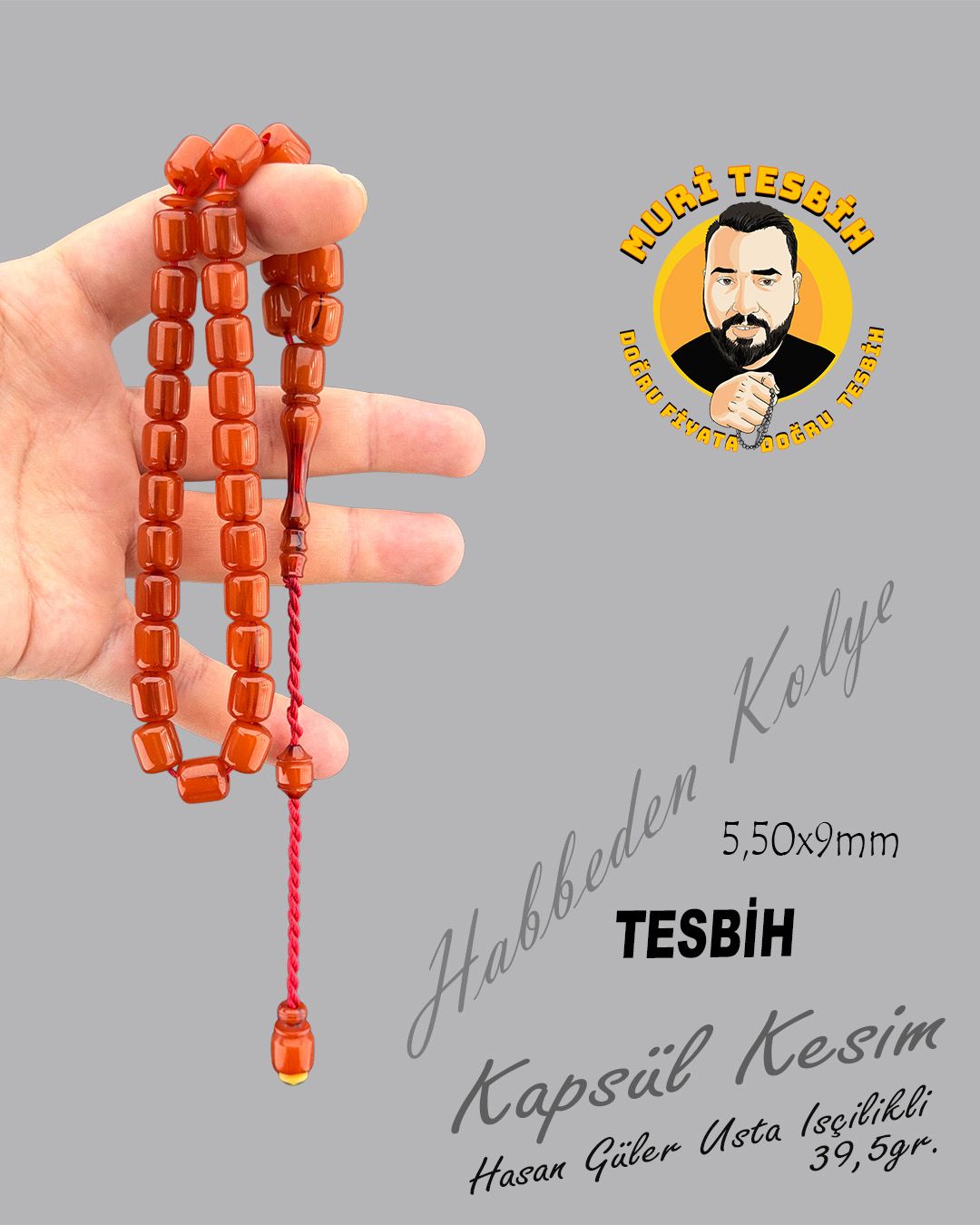 Kapsül Kesim Tesbih (10,50x11,25mm)