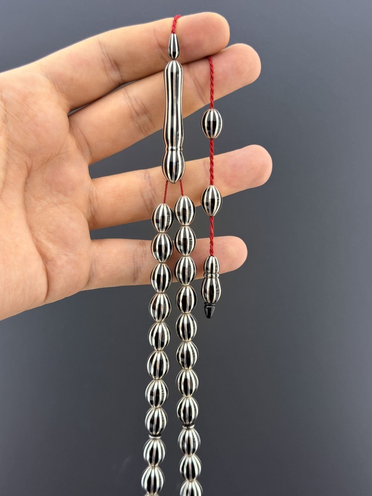 Oltu Taşı Beyzi Kesim Tesbih (9,50x12mm)
