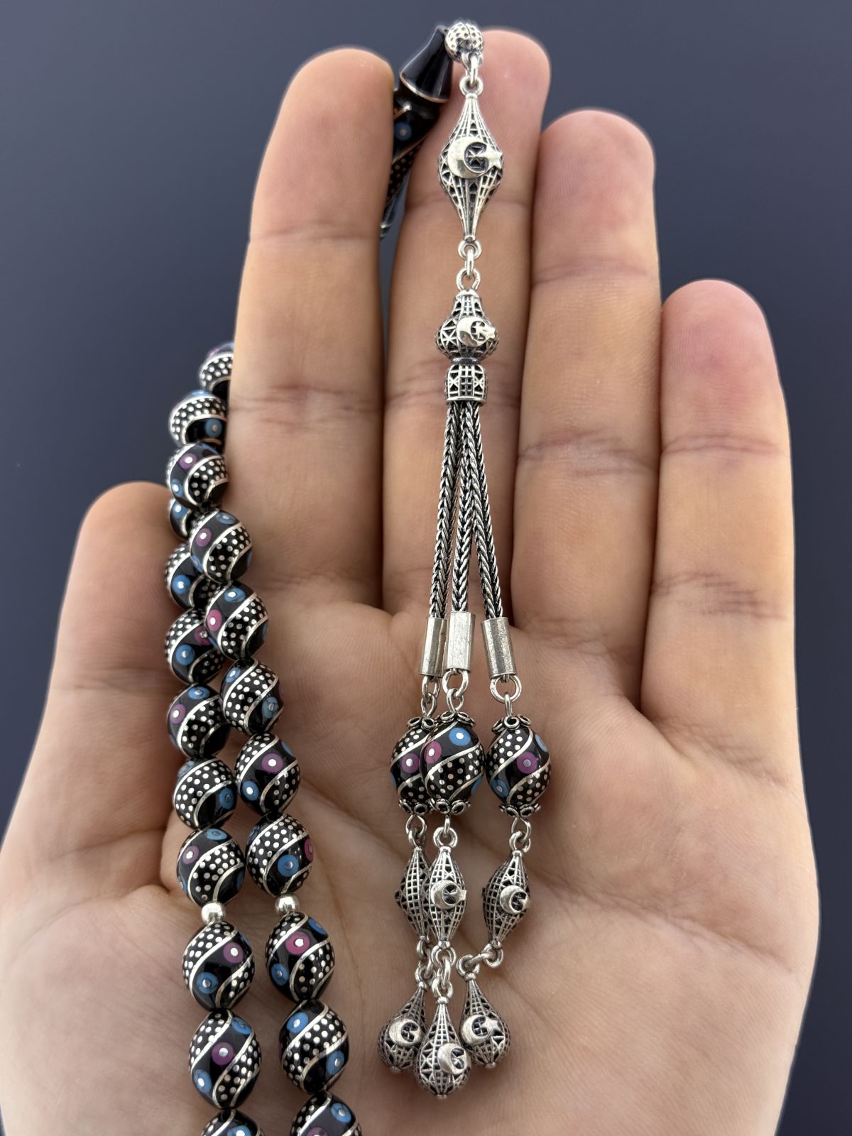 Oltu Taşı Beyzi Kesim Tesbih (9x11,5mm)