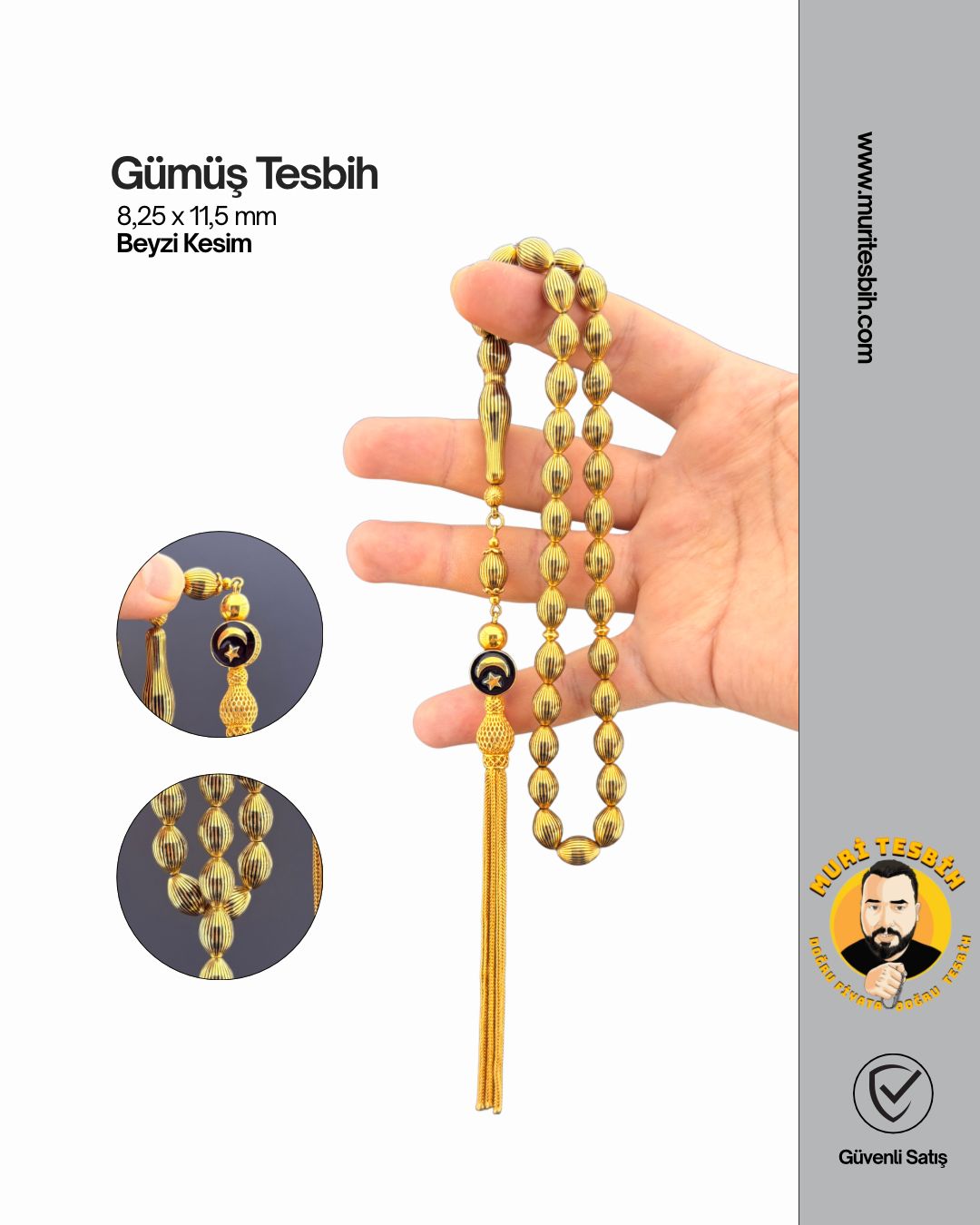 50,5 Gr Özel Tasarım Gümüş Tesbih