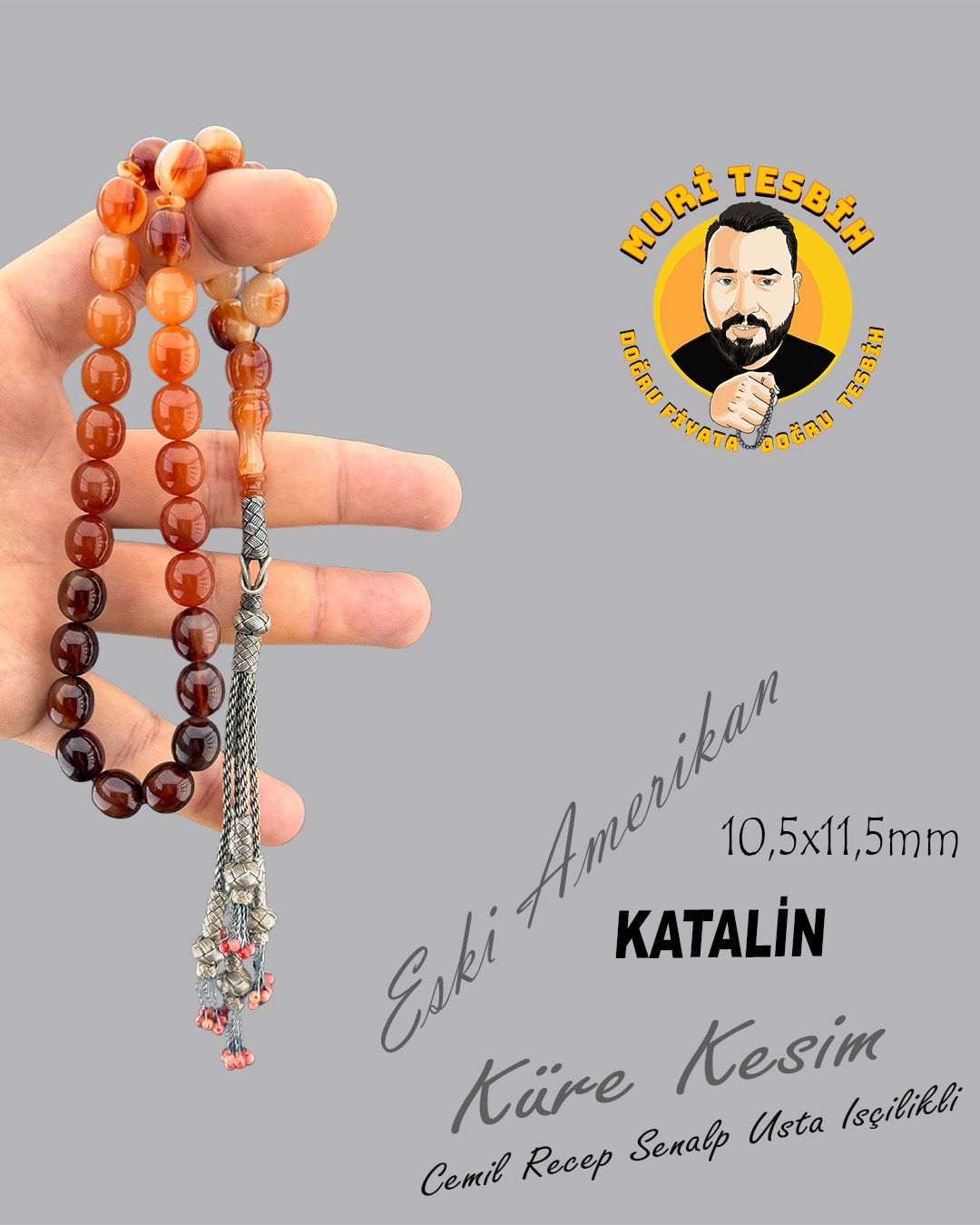 Katalin Küre Kesim Eski Tesbih (10,5x11,5mm)