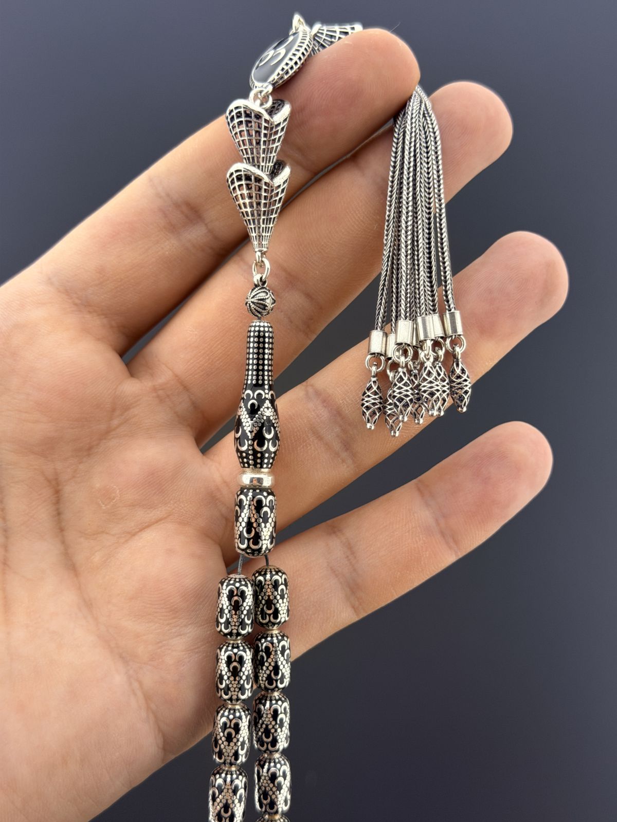 56,7 Gr Özel Tasarım Gümüş Tesbih