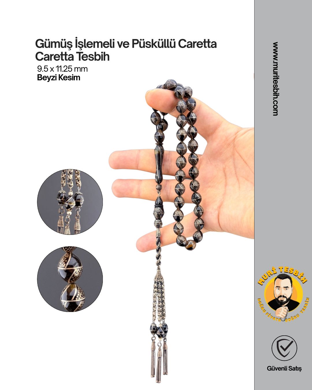 Caretta Caretta Gümüş İşlemeli Ve Püsküllü