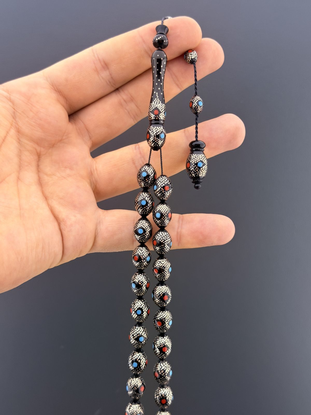 Gümüş Beyzi Kesim Tesbih (9,50x12,50mm)