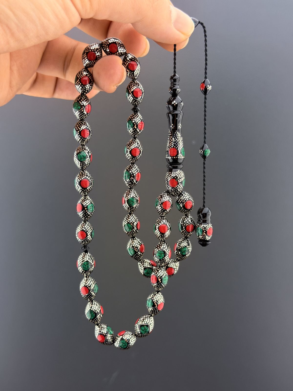 Gümüş Beyzi Kesim Tesbih (9,50x13mm)