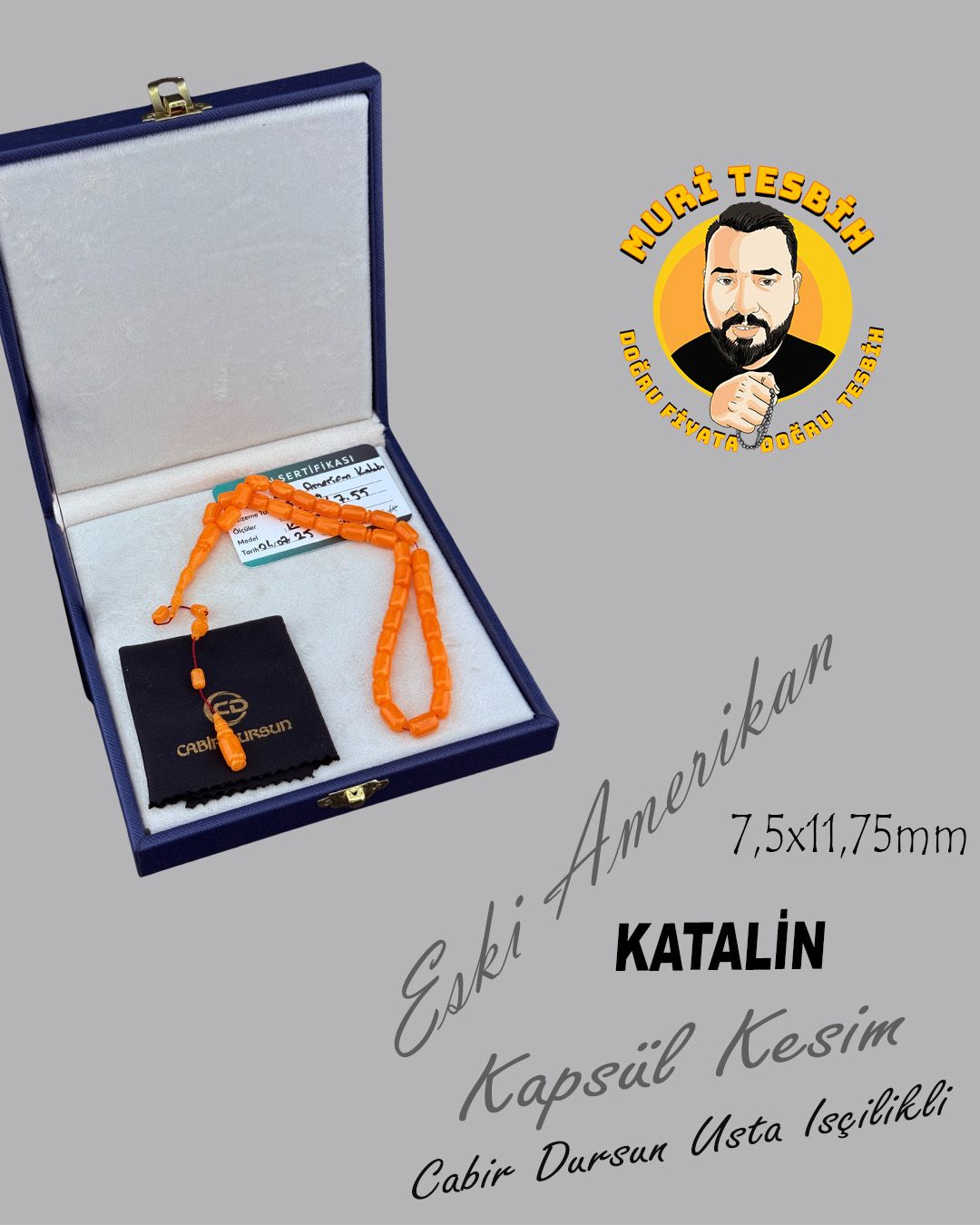 Katalin Kapsül Kesim Eski Tesbih (7,5x11,75mm)