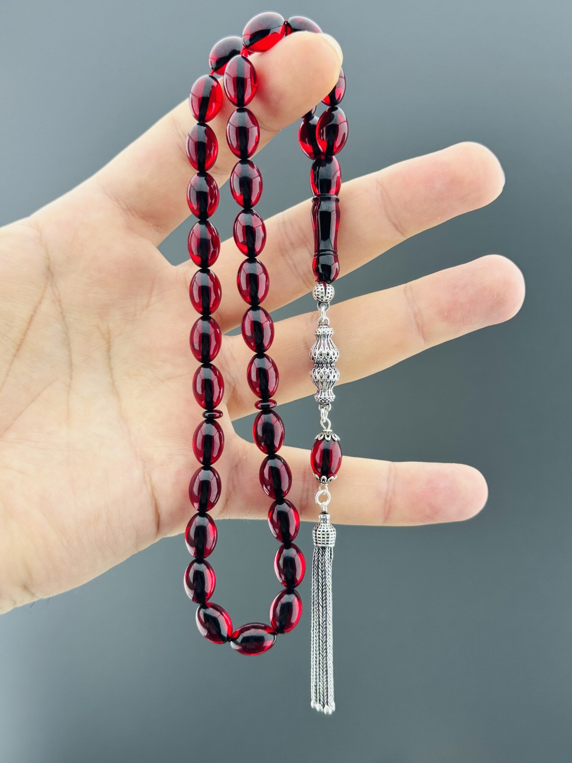 6,1 GR 925 AYAR GÜMüŞ PÜSKÜL ATEŞ KEHRİBAR BEYZİ KESİM 8,25X11,75