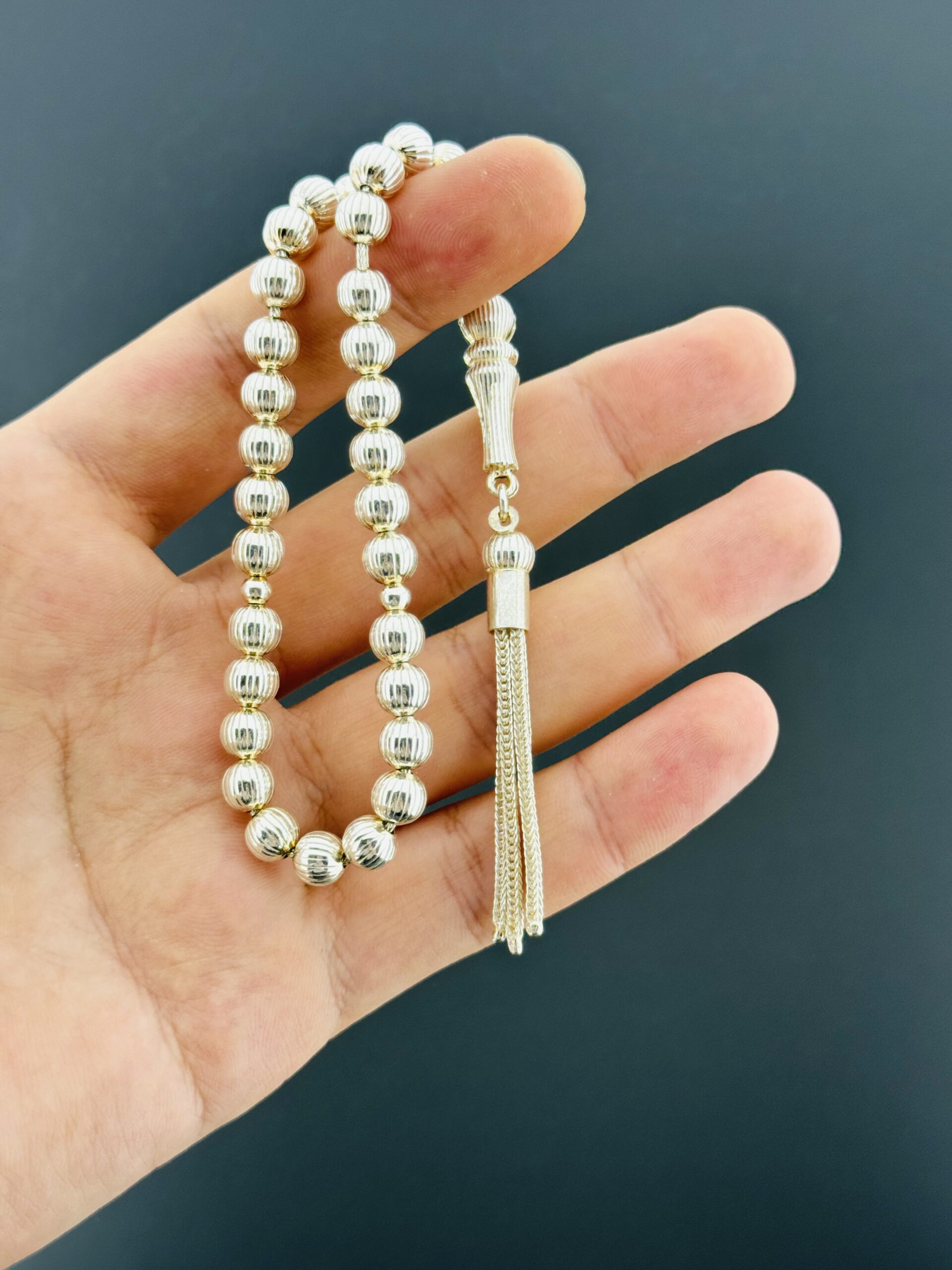 26,4 GR GÜMÜŞ TESBİH KÜRE KESİM 6,75X6,50