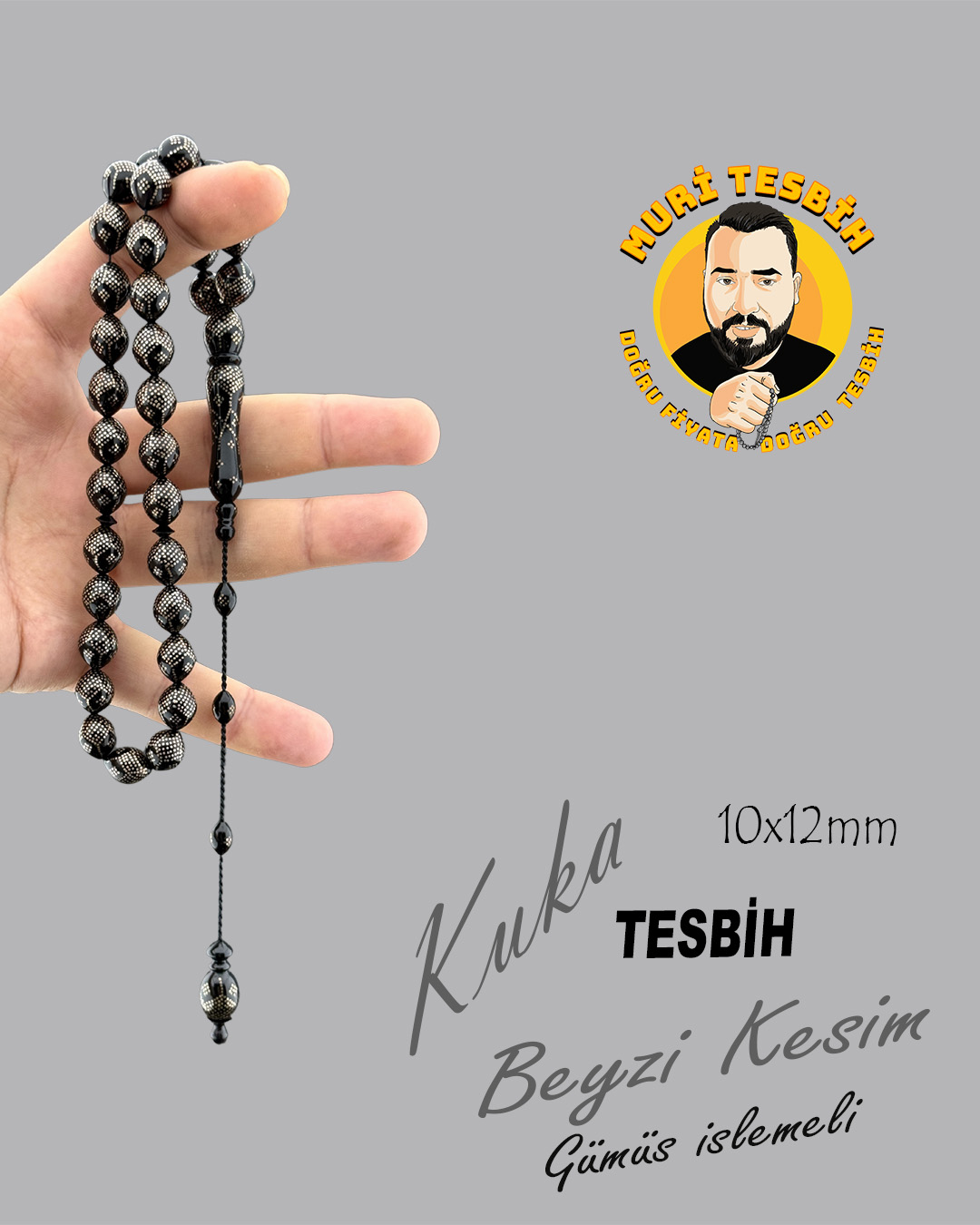 GÜMÜŞ İŞLEMELİ KUKA BEYZİ KESİM 10X12