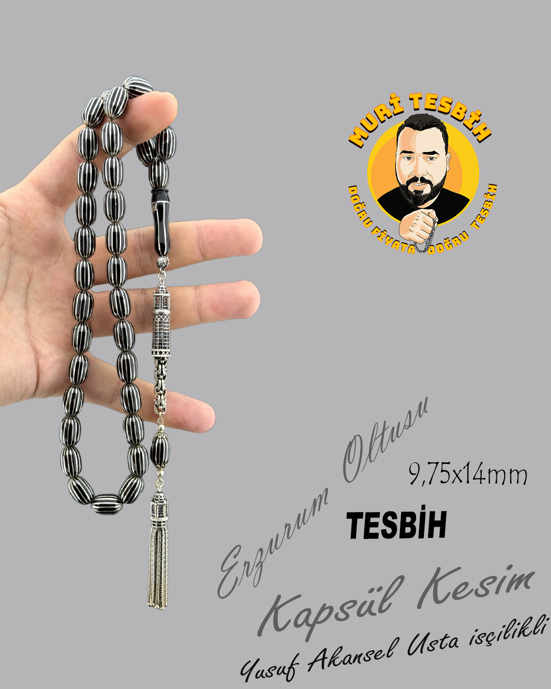 GÜMÜŞ iŞLEMELİ VE PÜSKÜLLÜ YUSUF AKANSEL ERZ OLTUSU KAPSÜL KESİM 9,75X14