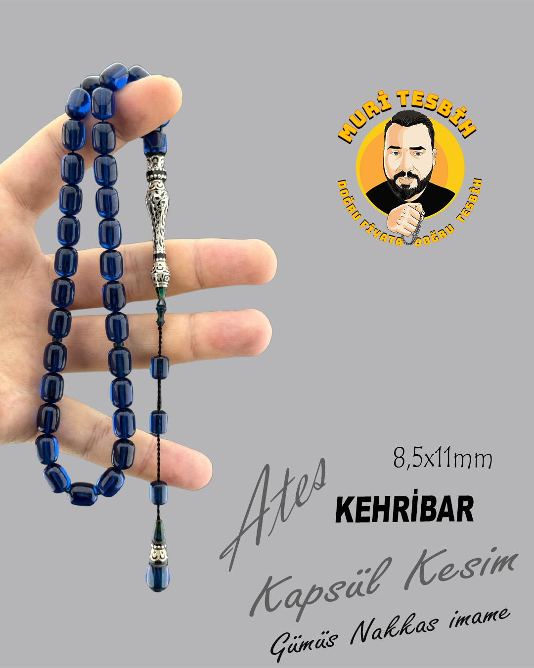 GÜMÜŞ NAKKAŞ ATEŞ KEHRİBAR KAPSÜL KESİM 8,50X11