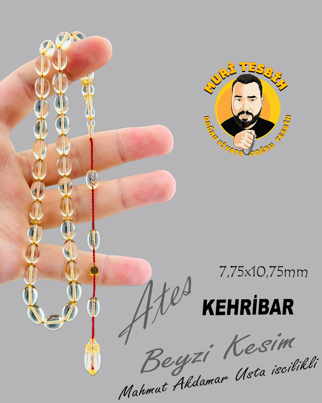 MAHMUT AKDAMAR ATEŞ KEHRİBAR BEYZİ KESİM 7,75X10,75
