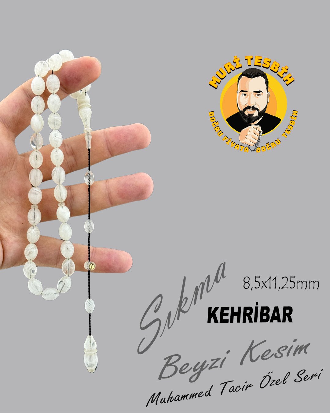 MUHAMMED TACİR ÖZEL SERİ SIKMA KEHRİBAR BEYZİ KESİM 8,50X11,25