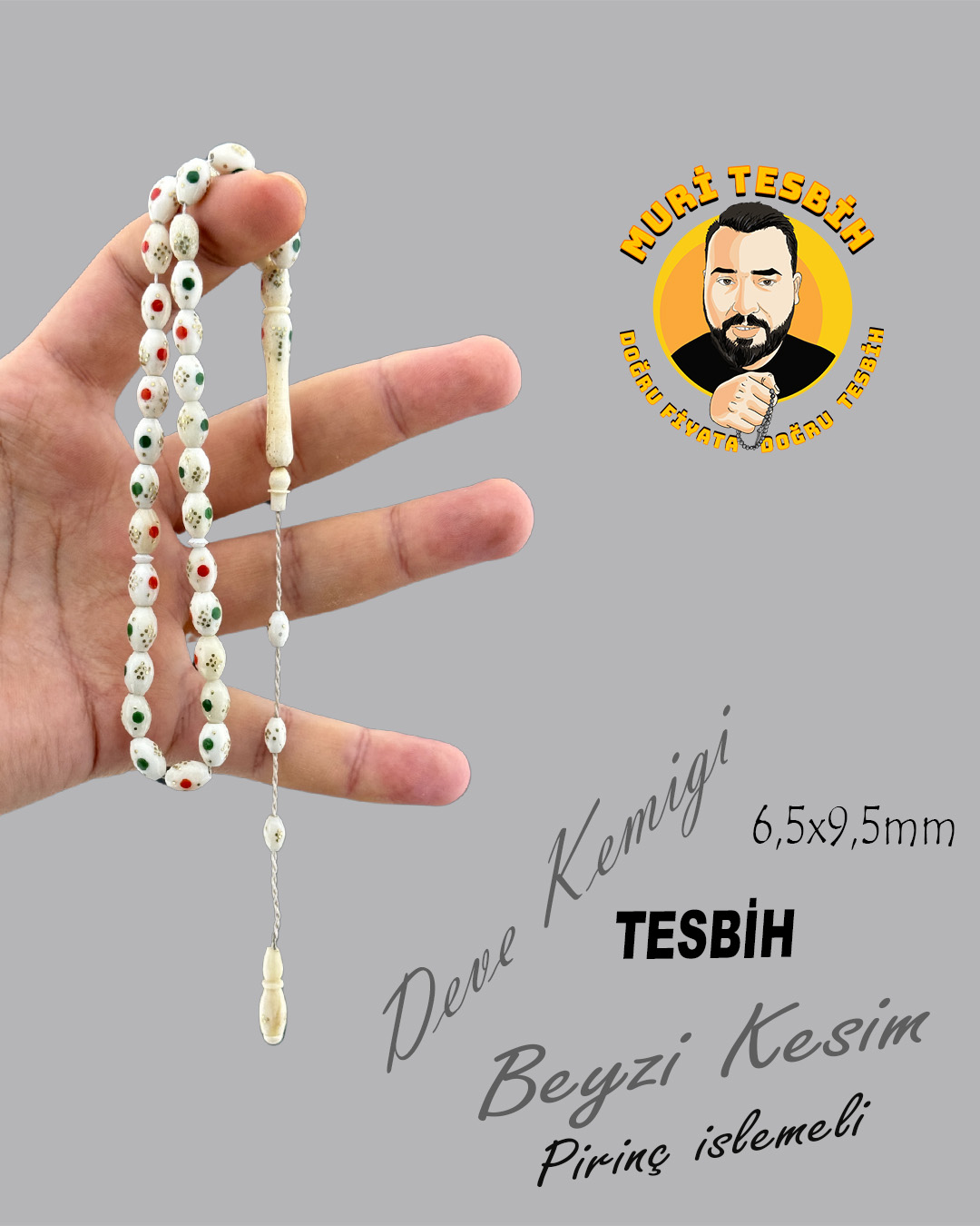 PİRİNÇ İŞLEMELİ DEVE KEMİĞİ BEYZİ KESİM 6,50X9,50