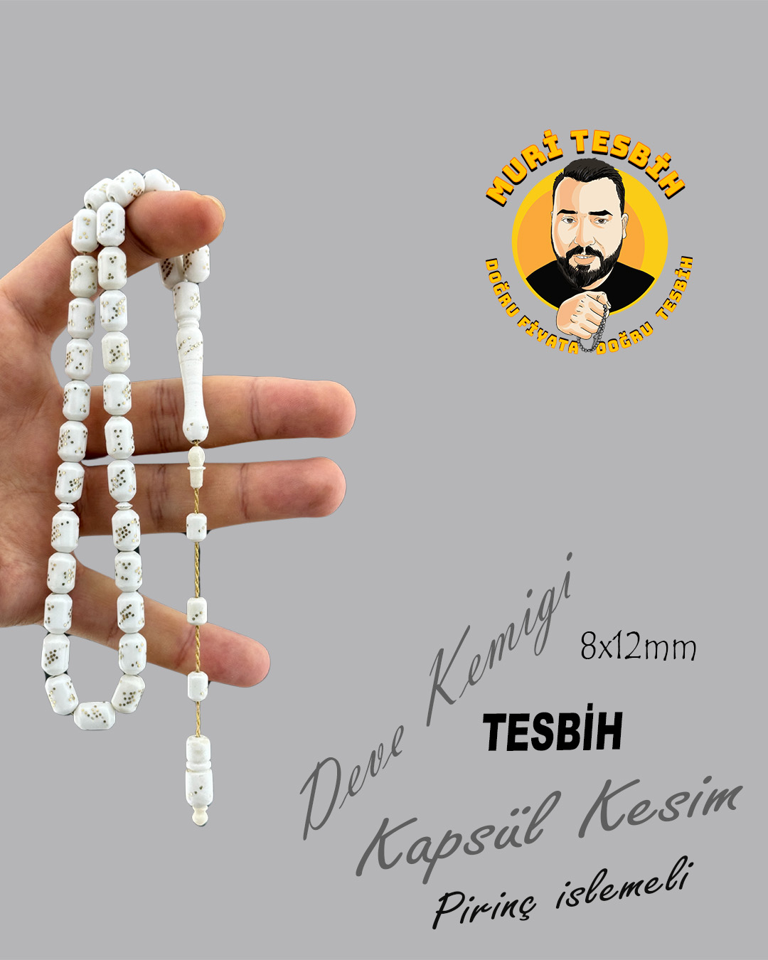 PİRİNÇ İŞLEMELİ DEVE KEMİĞİ KAPSÜL KESİM 8X12