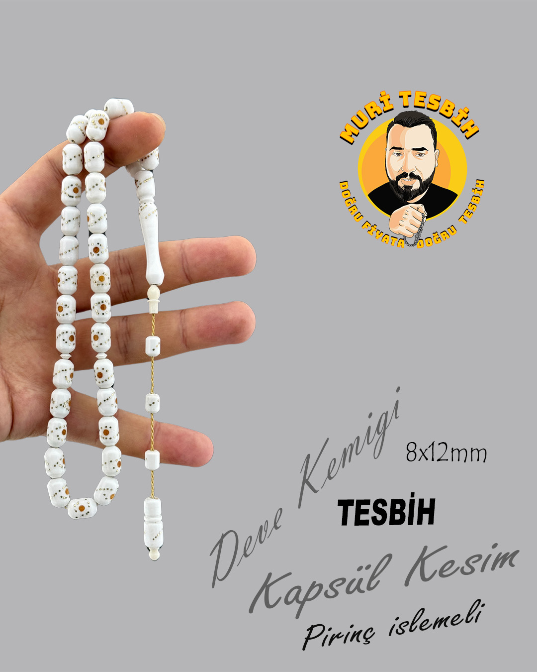 PİRİNÇ İŞLEMELİ DEVE KEMİĞi KAPSÜL KESİM 8X12
