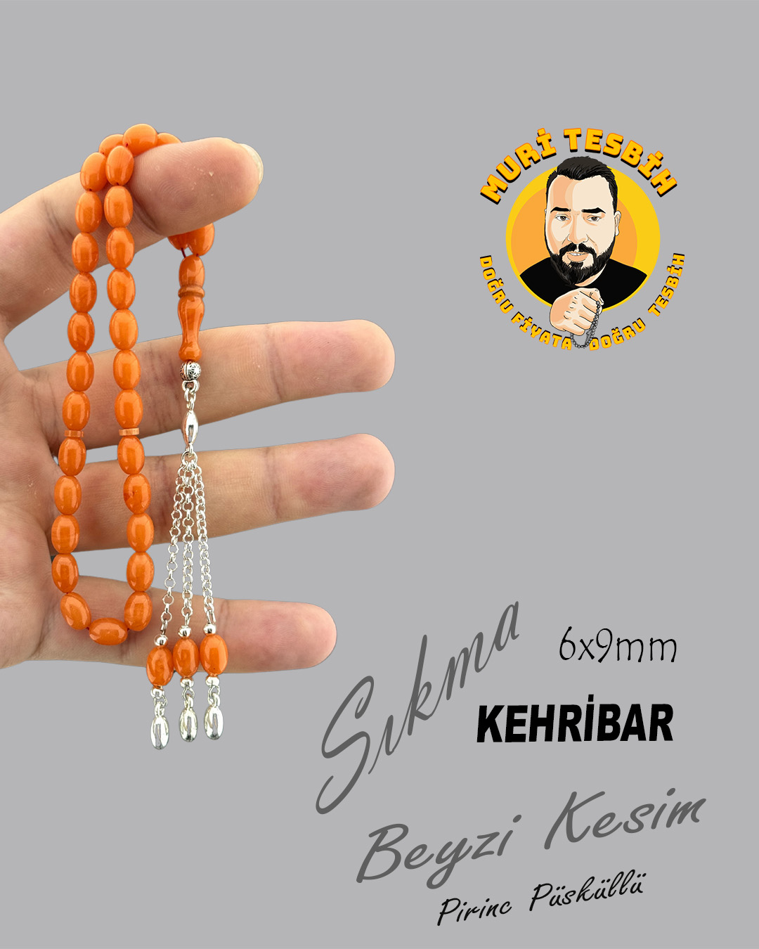 PİRİNÇ PÜSKÜLLÜ SIKMA KEHRİBAR BEYZİ KESİM 6X9
