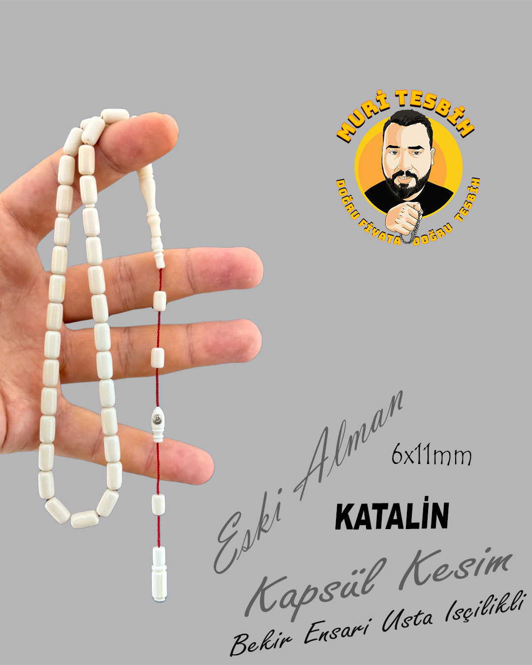 BEKİR ENSARİ ESKİ MUMLUK OBJE ALMAN KATALİN KAPSÜL KESİM 6X11mm