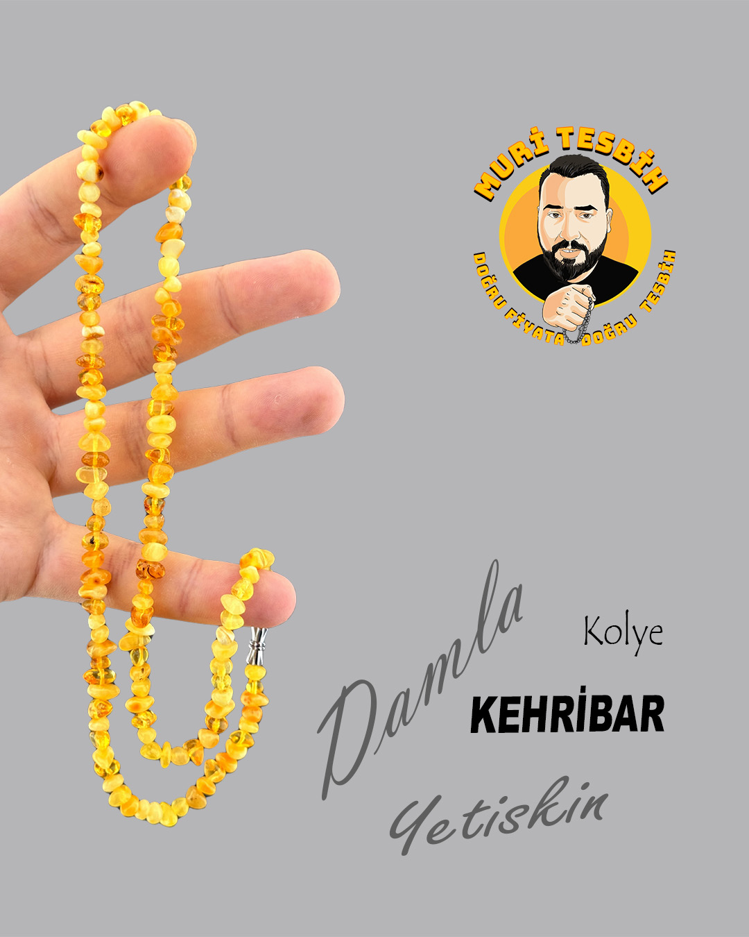 DAMLA KEHRİBAR YETİŞKİN KOLYE