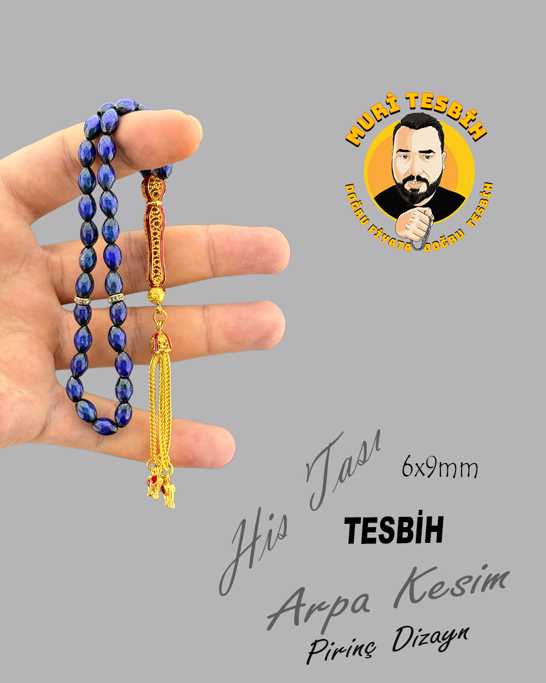 HİS TAŞI PİRİNÇ DİZAYN ARPA KESİM 6X9mm