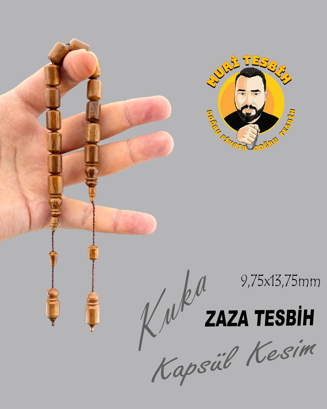 KUKA TESBİH ZAZA TESBİH KÜRE KESİM 9,75X13,75mm