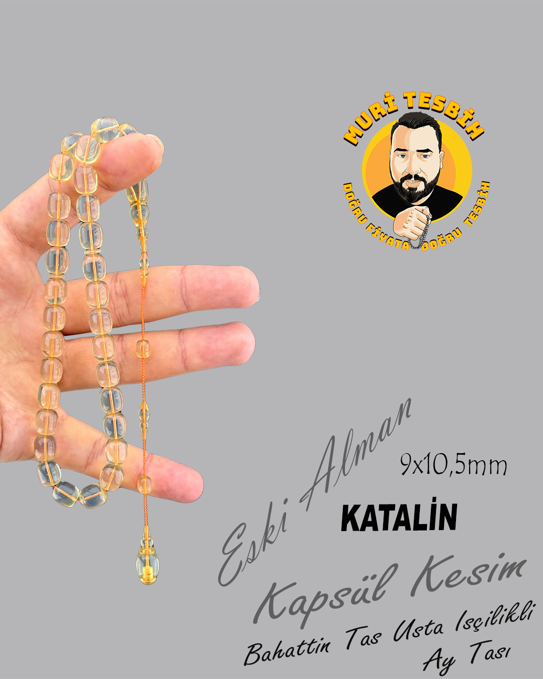 BAHATTİN TAŞ AY TAŞI ESKİ ALMAN KATALİN KAPSÜL KESİM 9X10,50