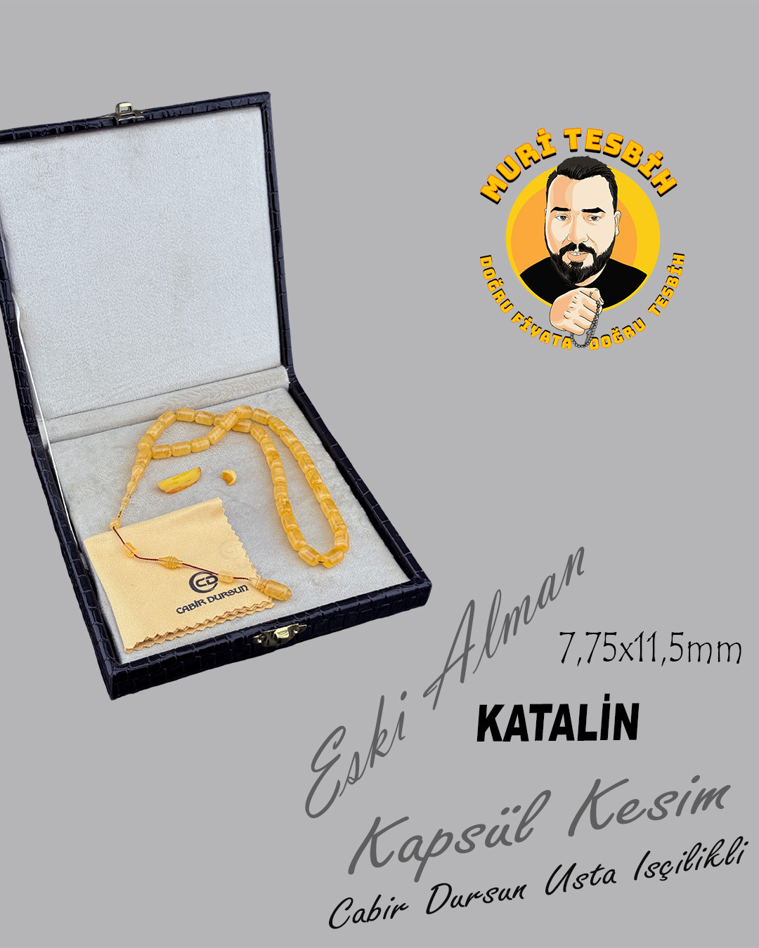 CABİR DURSUN HAÇ OBJE ESKİ ALMAN KATALİN KAPSÜL KESİM 7,75X11,5mm