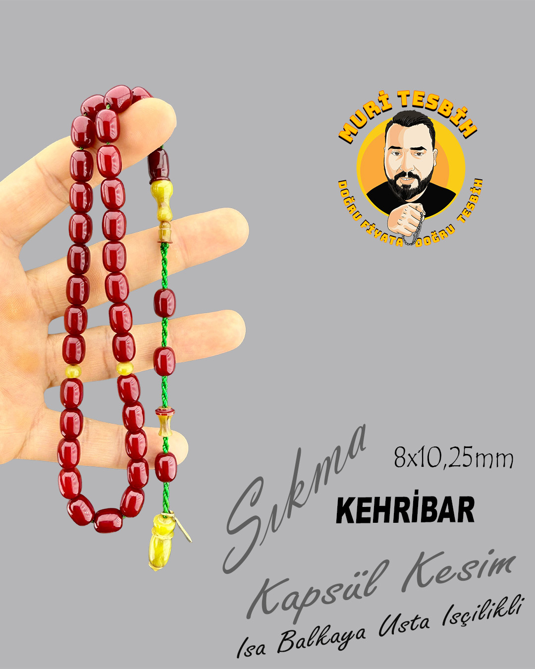 İSA BALKAYA SIKMA KEHRİBAR KAPSÜL KESİM 8X10,25