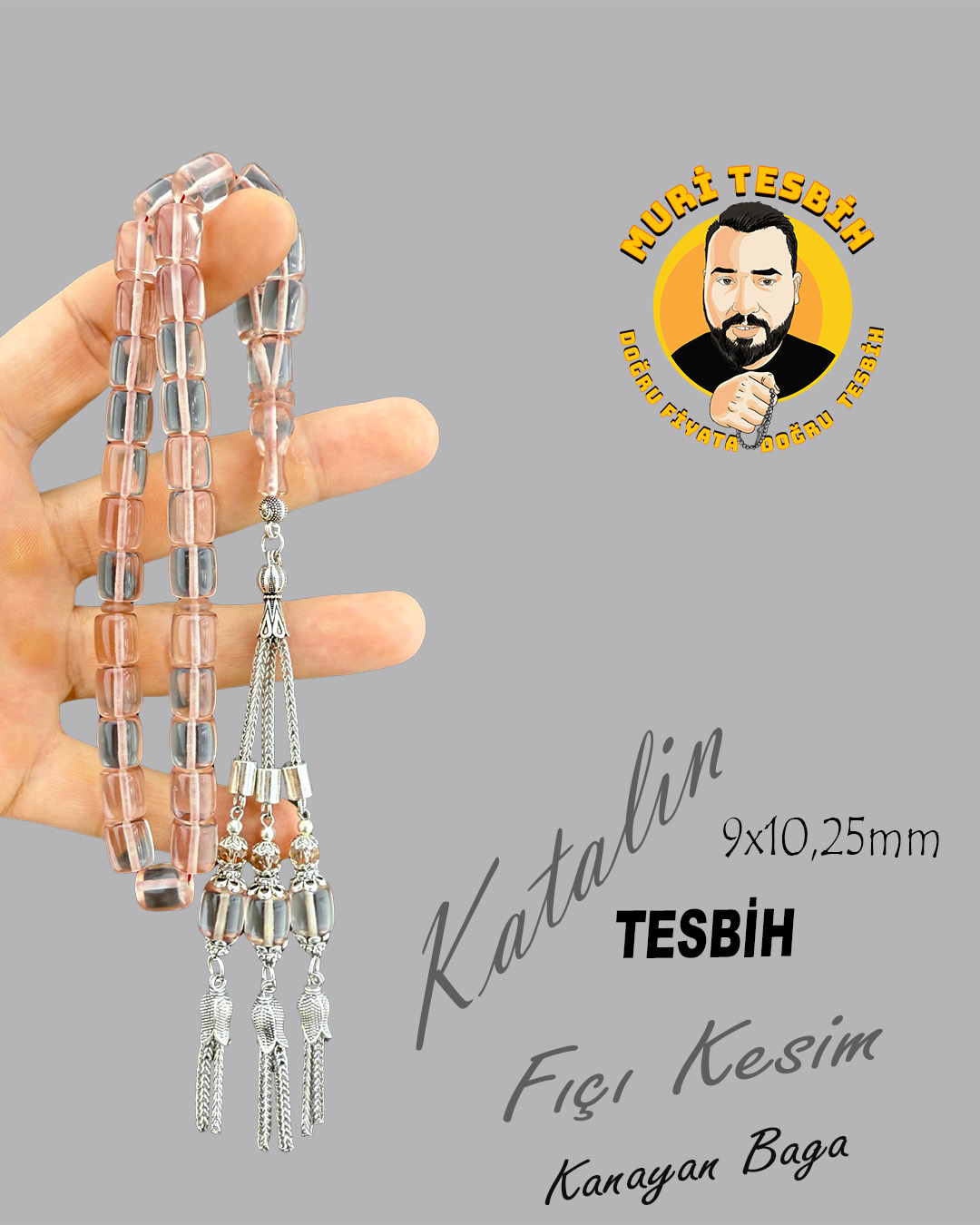 KATALİN TESBİH (KANAYAN) PİRİNÇ PÜSKÜL FIÇI MODEL 9X10,25mm