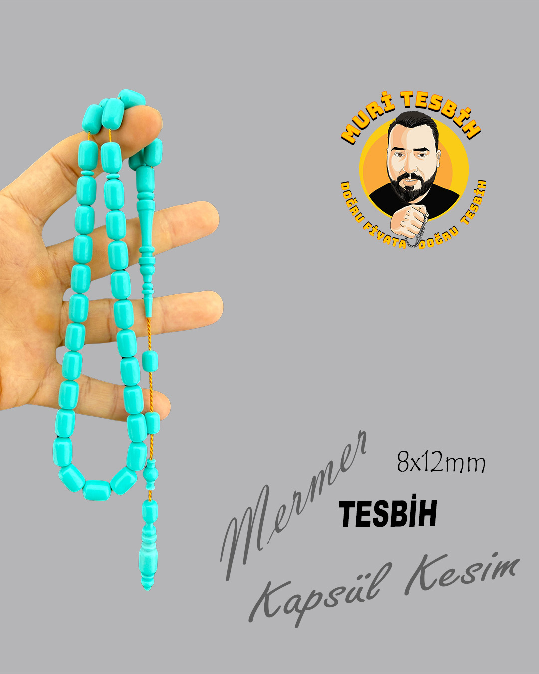 MERMER TESBİH KAPSÜL KESİM 8X12