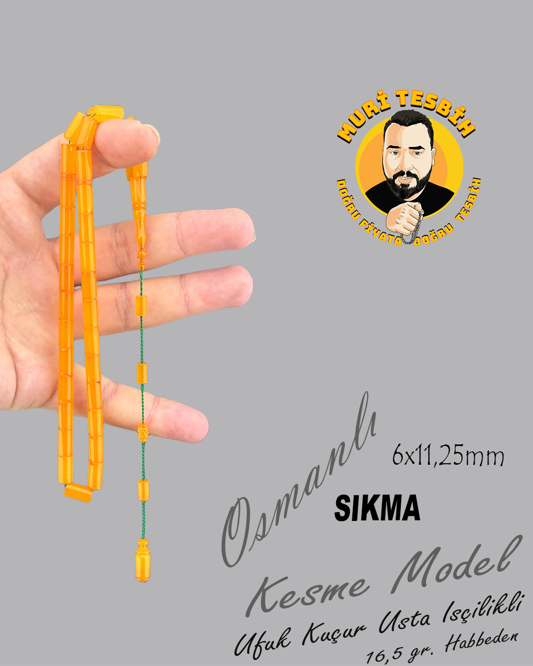 16.5 GR HABBEDEN OSMANLI SIKMA UFUK KUÇUR USTA KESME MODEL 6X11,25mm