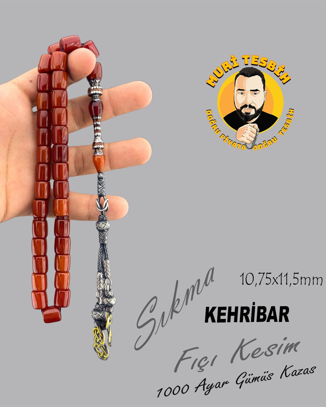 1000 AYAR GÜMÜŞ KAZAS NAKKAŞ İMAME SIKMA KEHRİBAR FIÇI KESİM 10,75X11,50